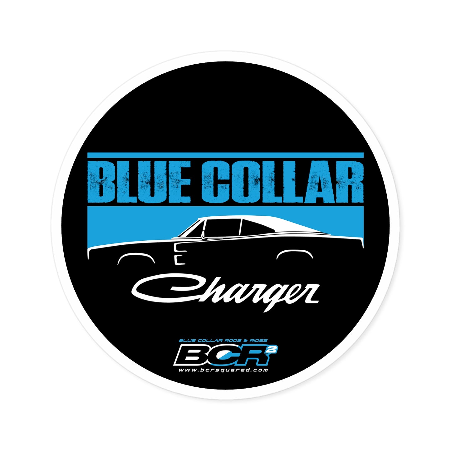 Blue Collar Charger Sticker