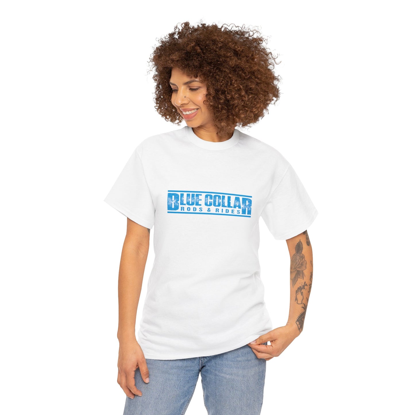 Blue Collar Block Logo Tee