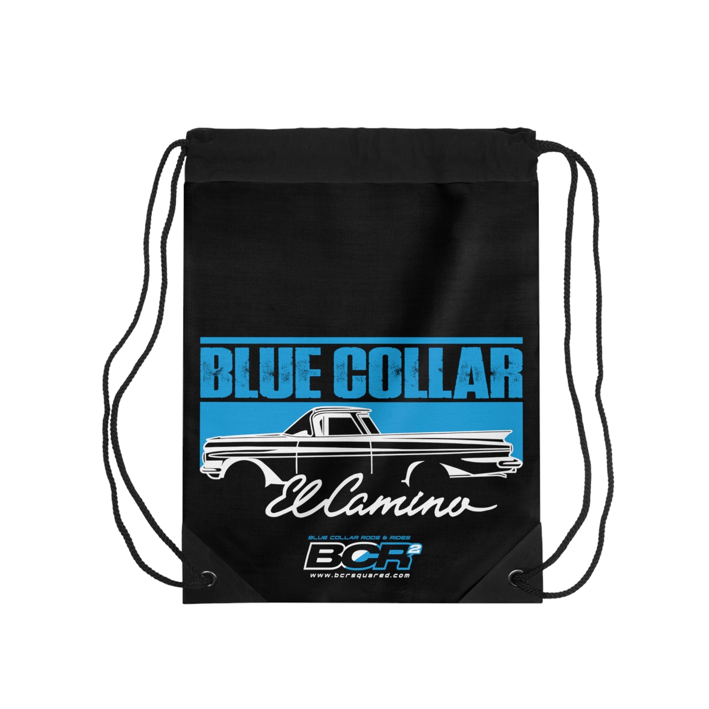 Blue Collar El Camino Black Drawstring Bag