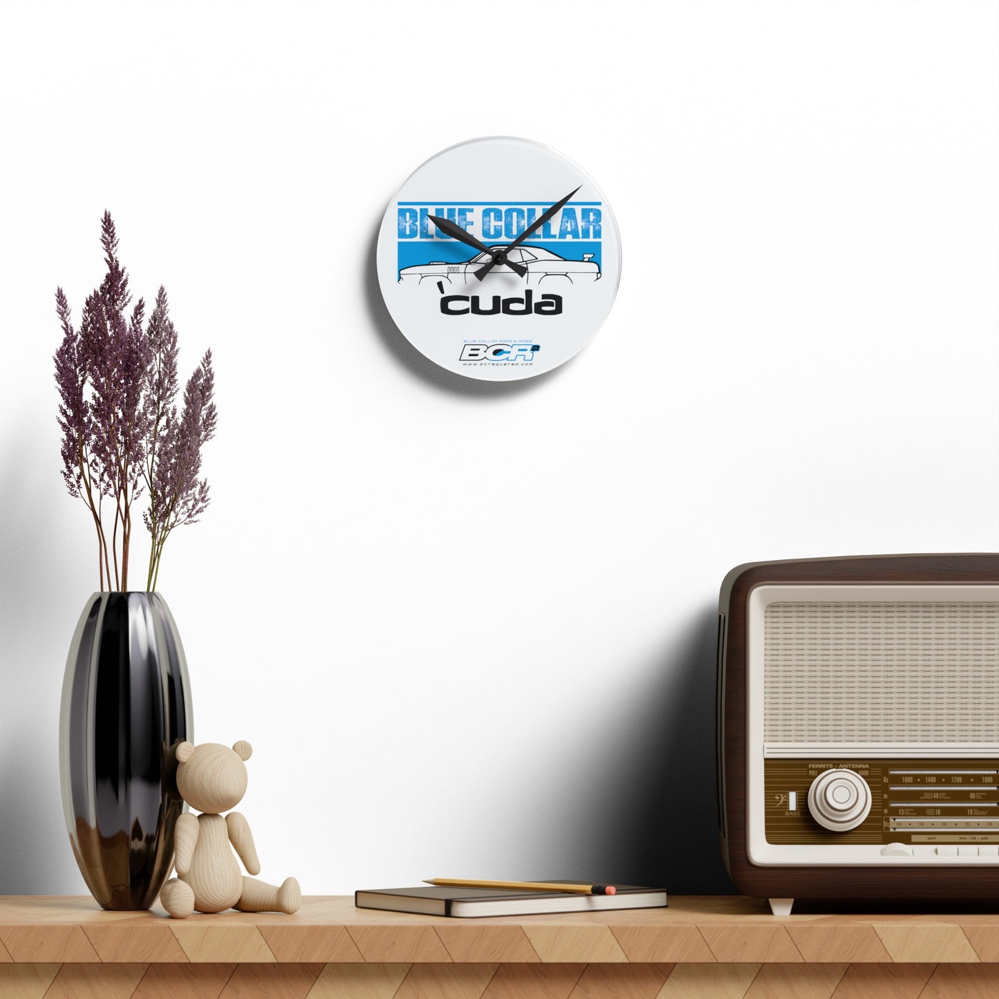 Blue Collar 'Cuda Wall Clock