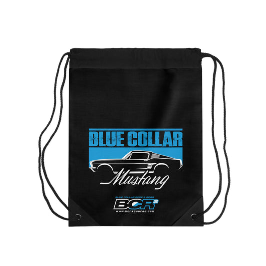 Blue Collar Mustang Black Drawstring Bag