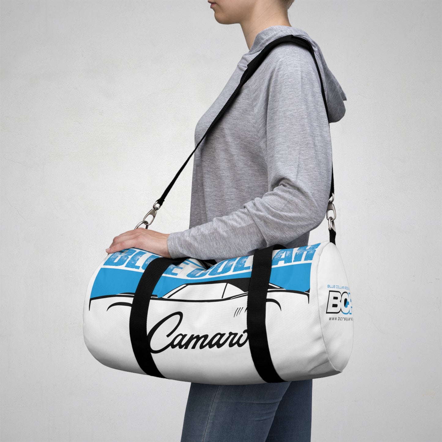 Blue Collar 1st Gen Camaro White Duffel Bag