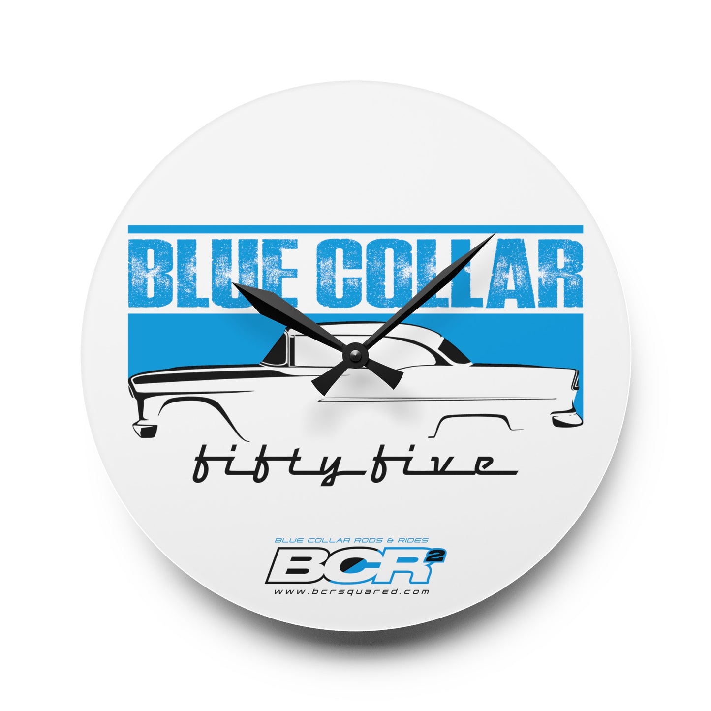 Blue Collar Fifty Five Wall Clock