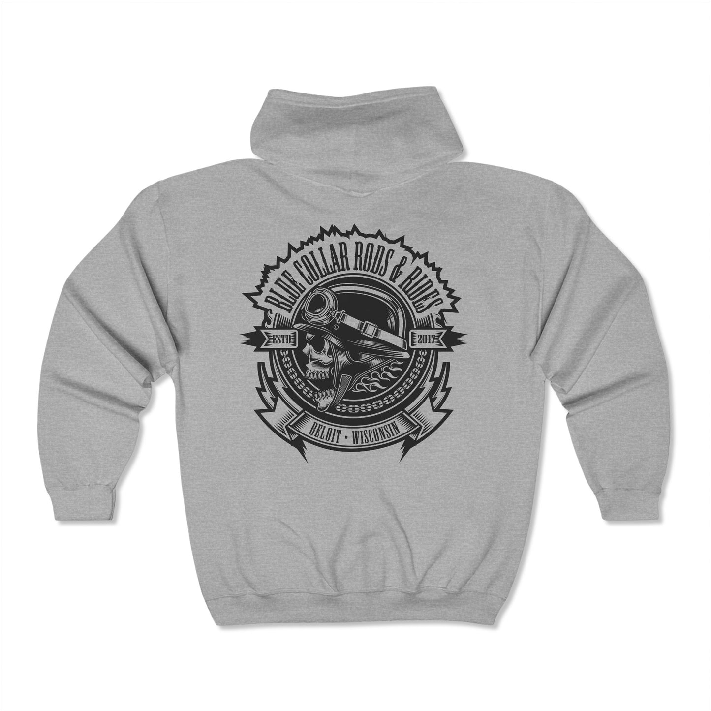 Blue Collar Skull 1 Zip up Hoodie