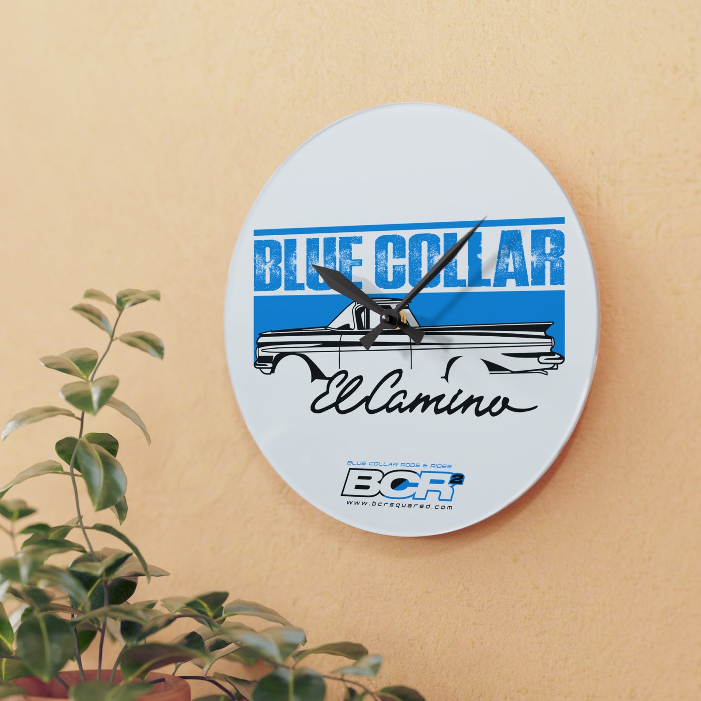 Blue Collar El Camino Wall Clock