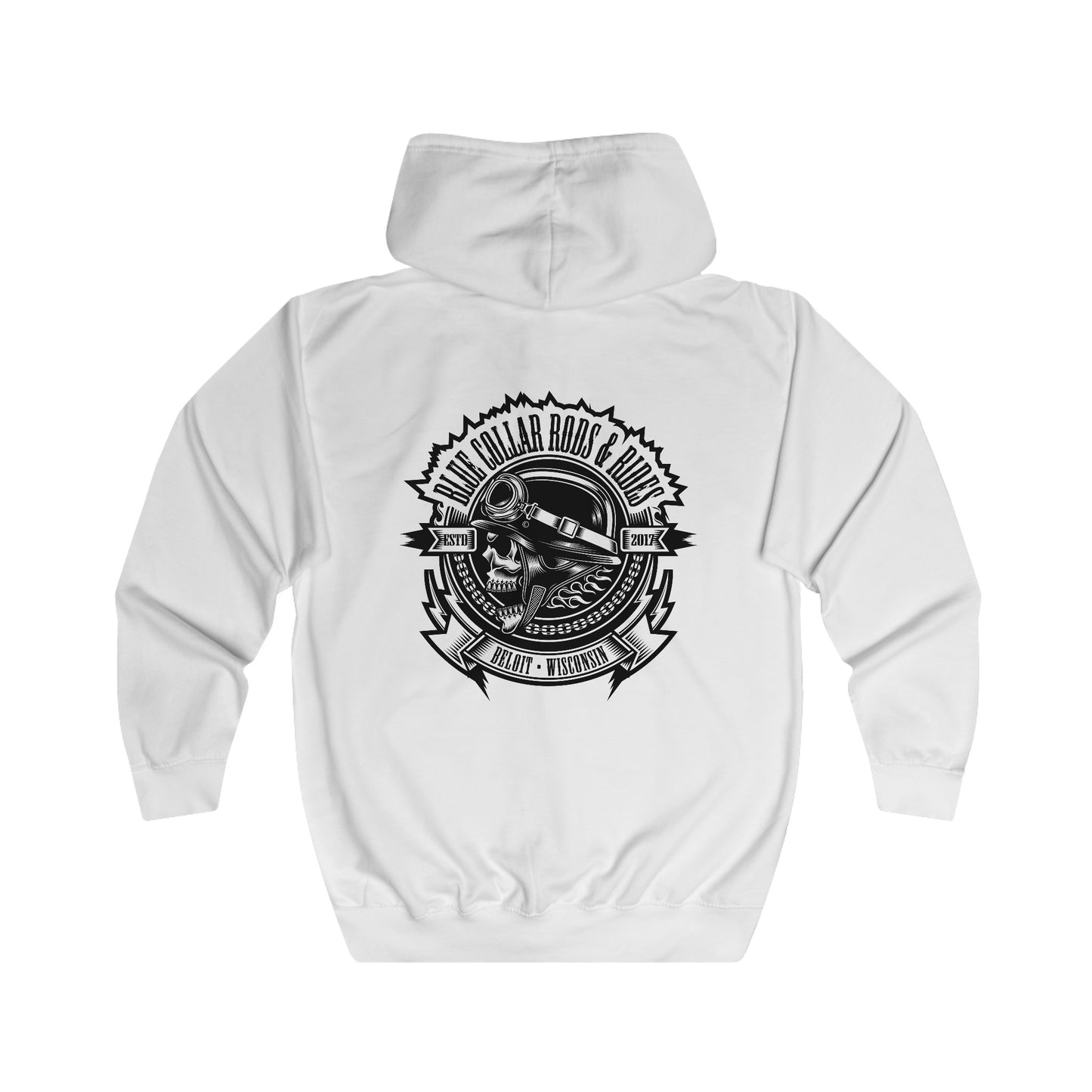 Blue Collar Skull 1 Zip up Hoodie