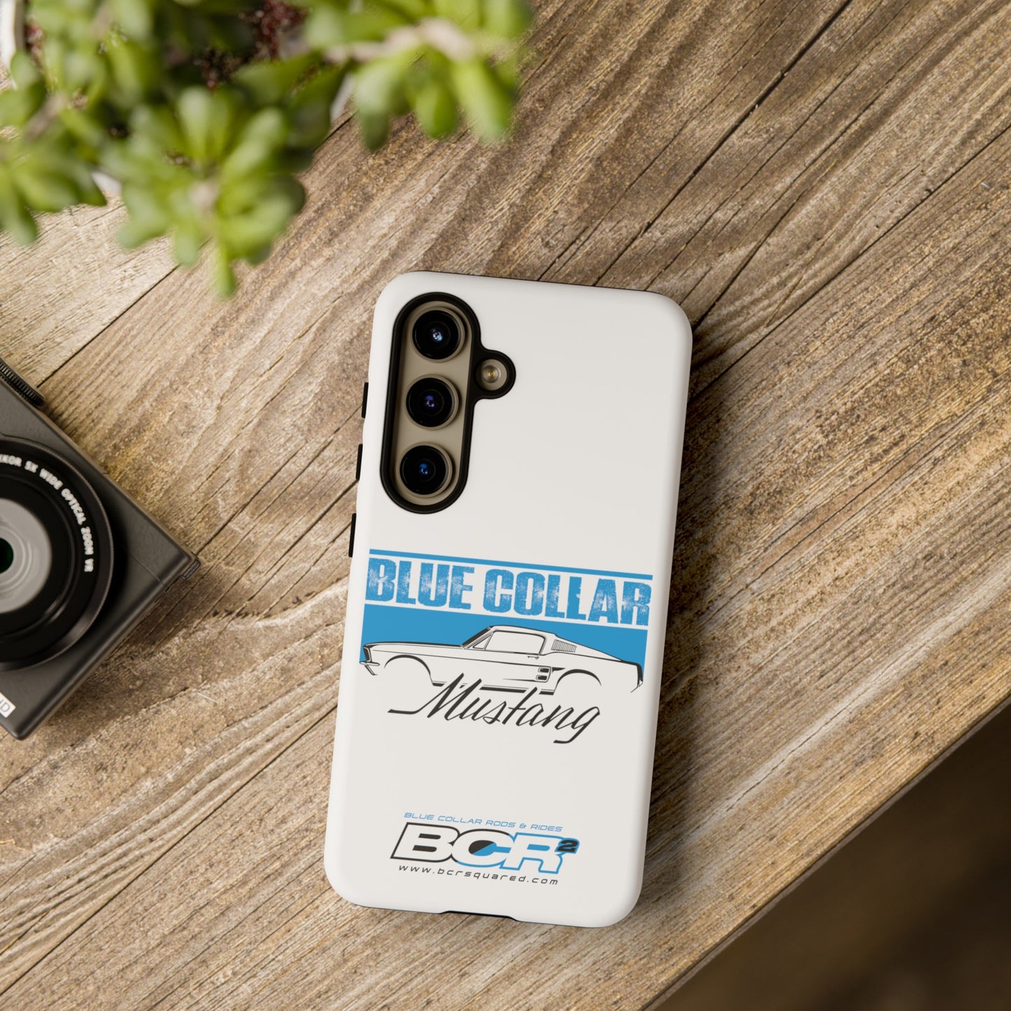 Blue Collar Mustang White Phone Case