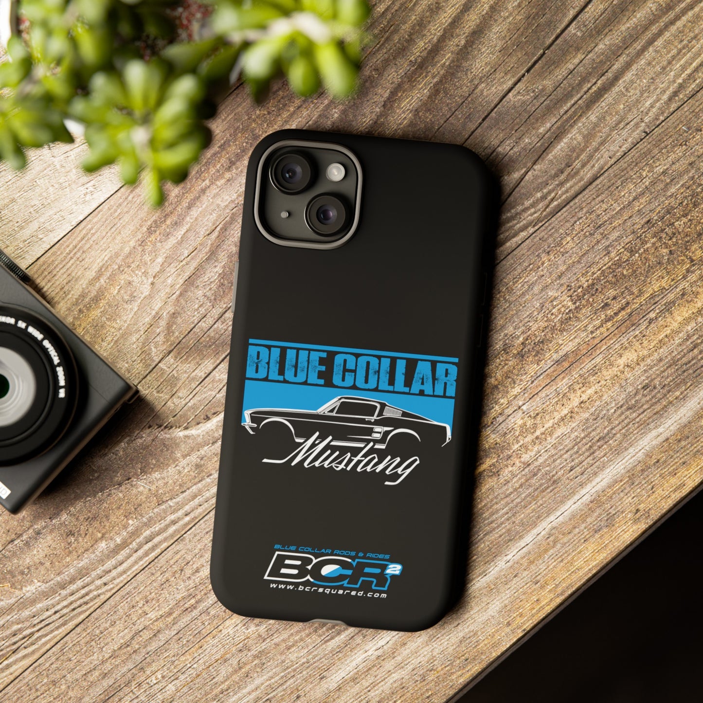 Blue Collar Mustang Black Phone Case