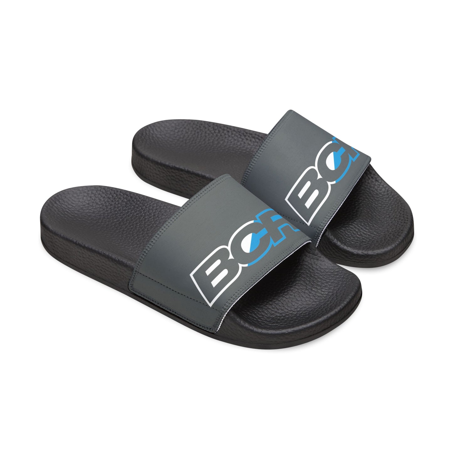 BCR Squared Gray Slide Sandals