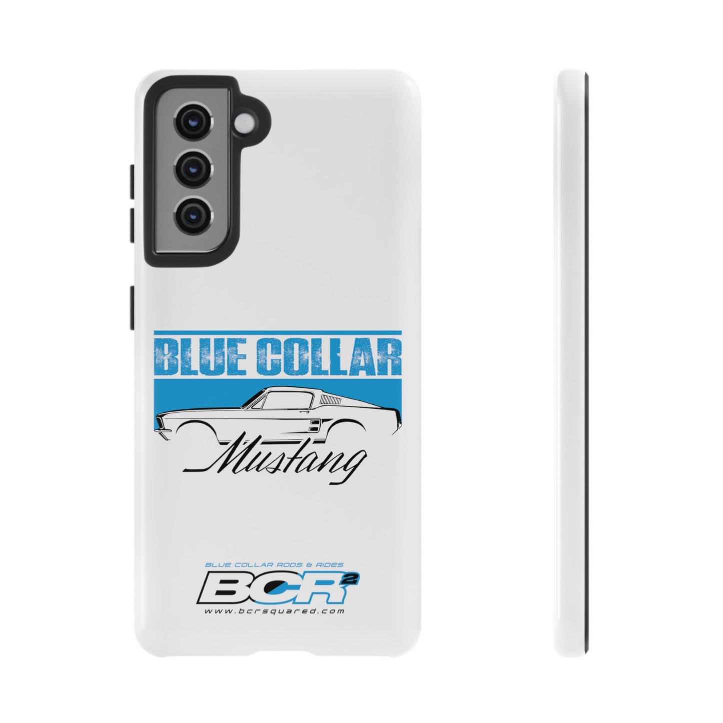 Blue Collar Mustang White Phone Case