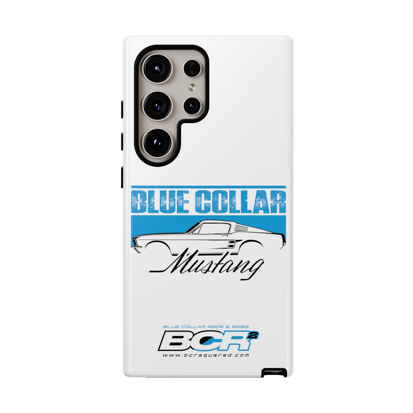 Blue Collar Mustang White Phone Case