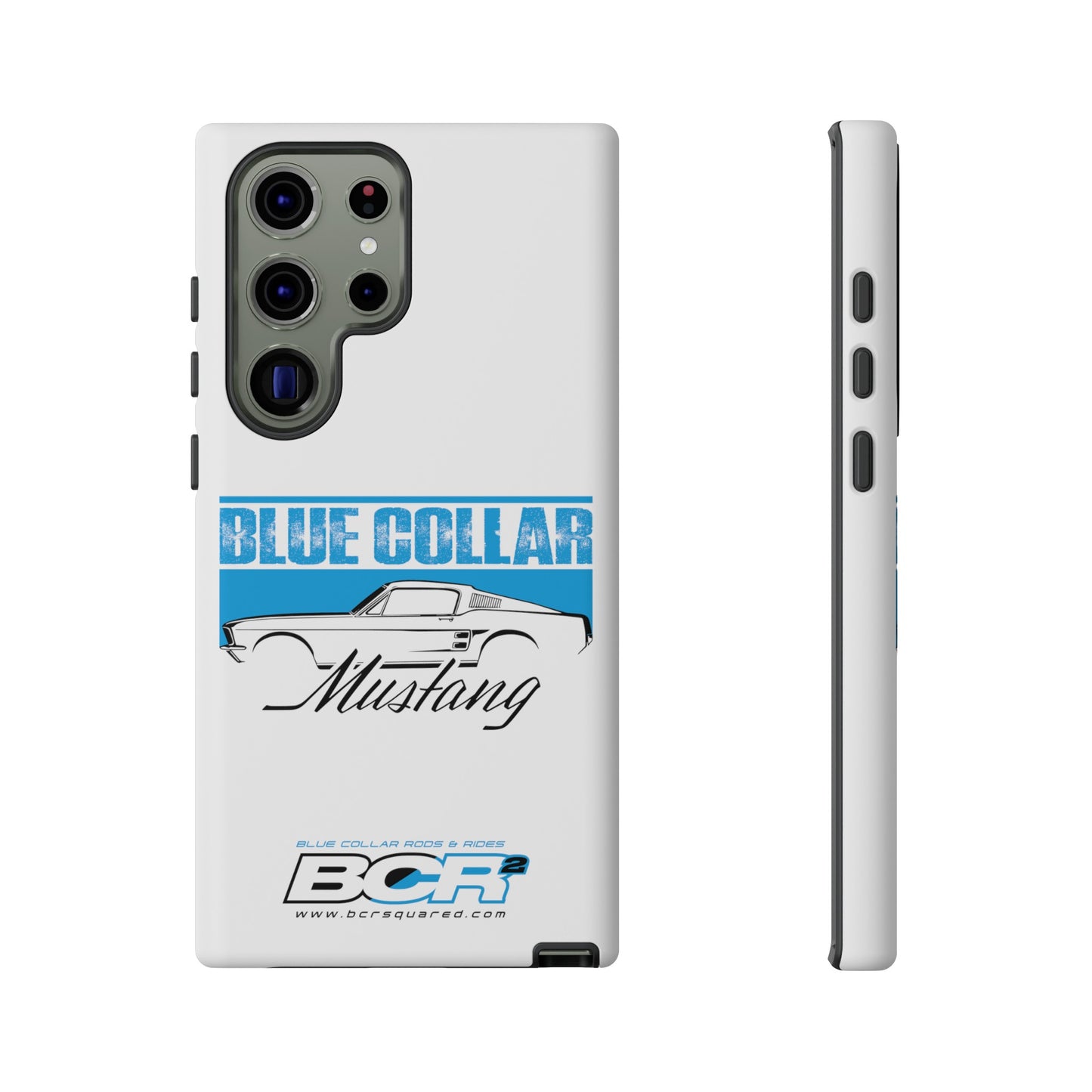 Blue Collar Mustang White Phone Case