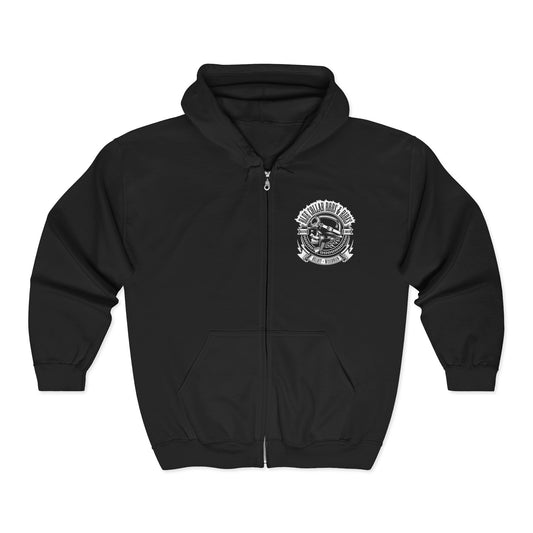 Blue Collar Skull 1 Zip up Hoodie