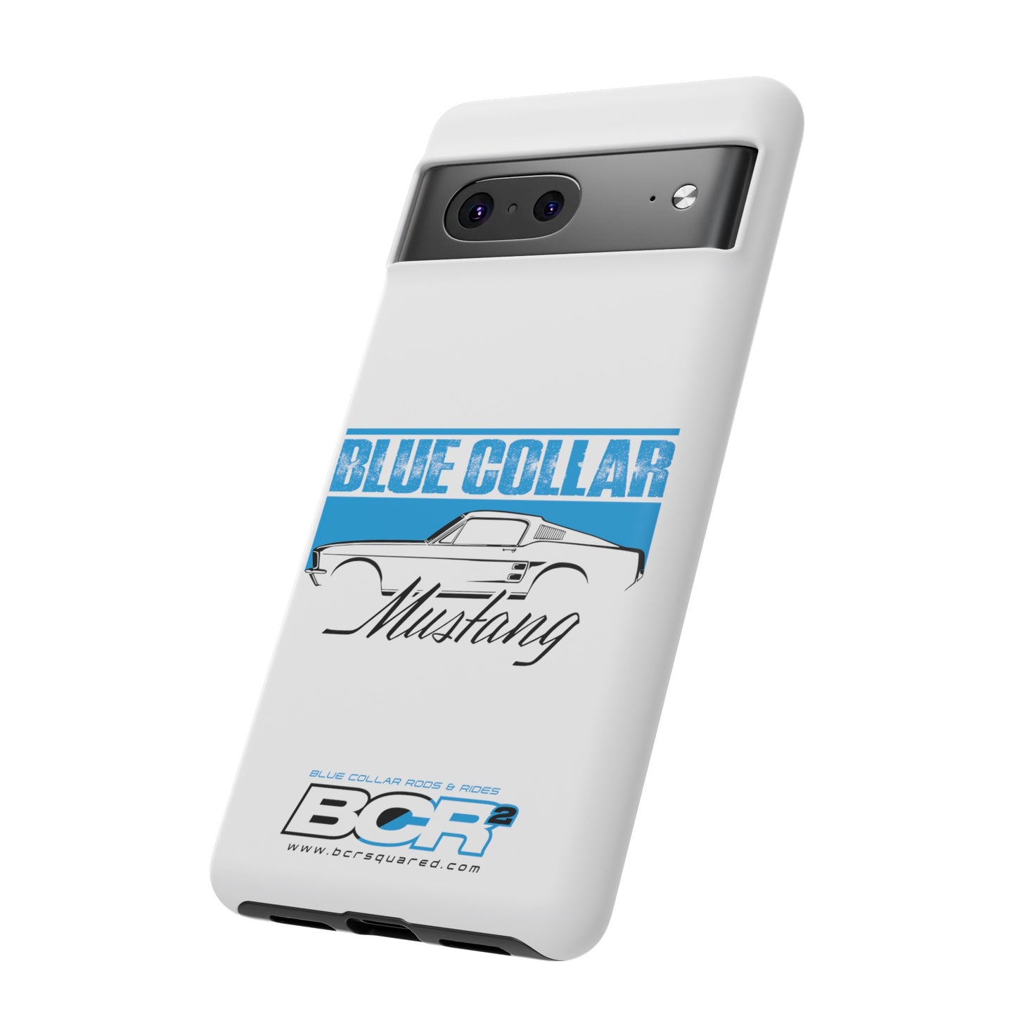 Blue Collar Mustang White Phone Case