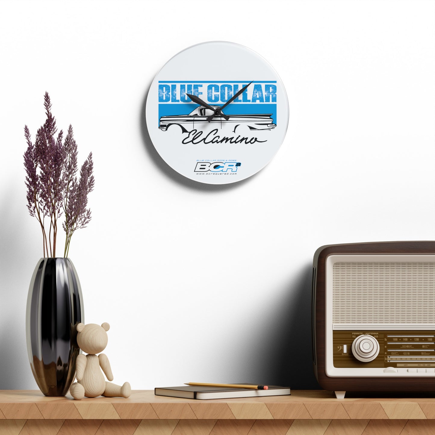 Blue Collar El Camino Wall Clock