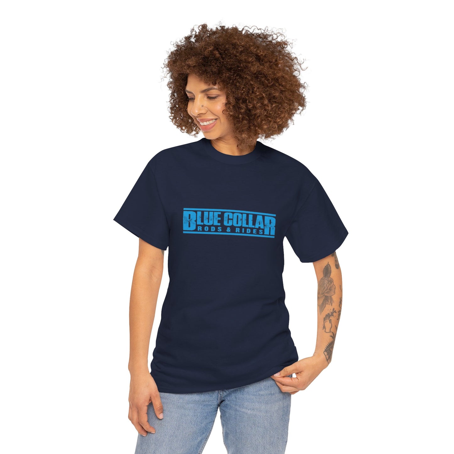 Blue Collar Block Logo Tee