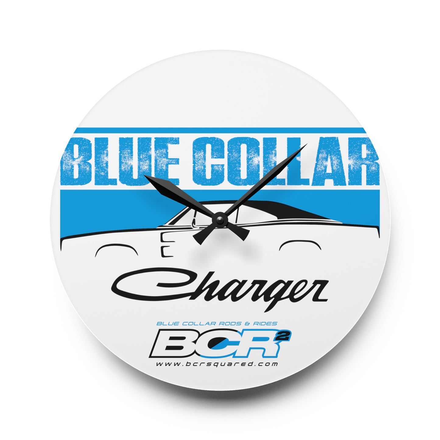 Blue Collar Charger Wall Clock