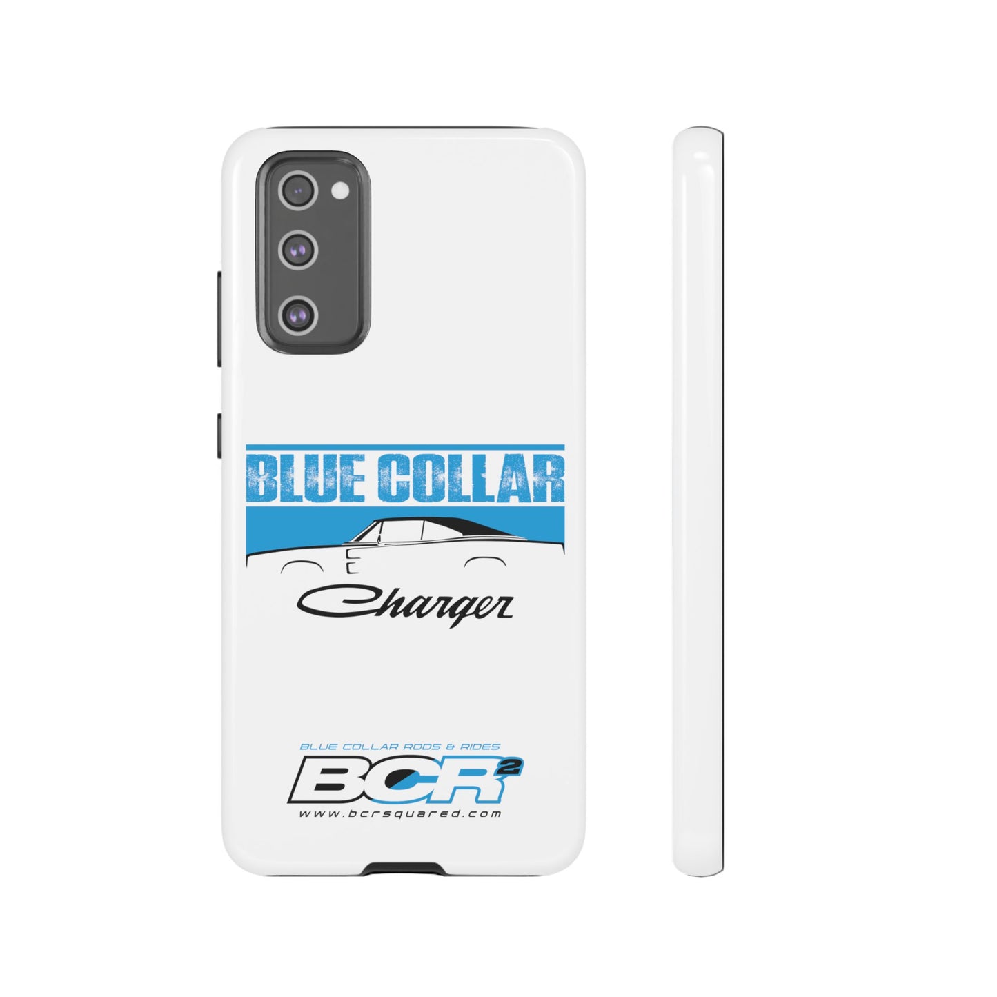 Blue Collar Charger White Phone Cases