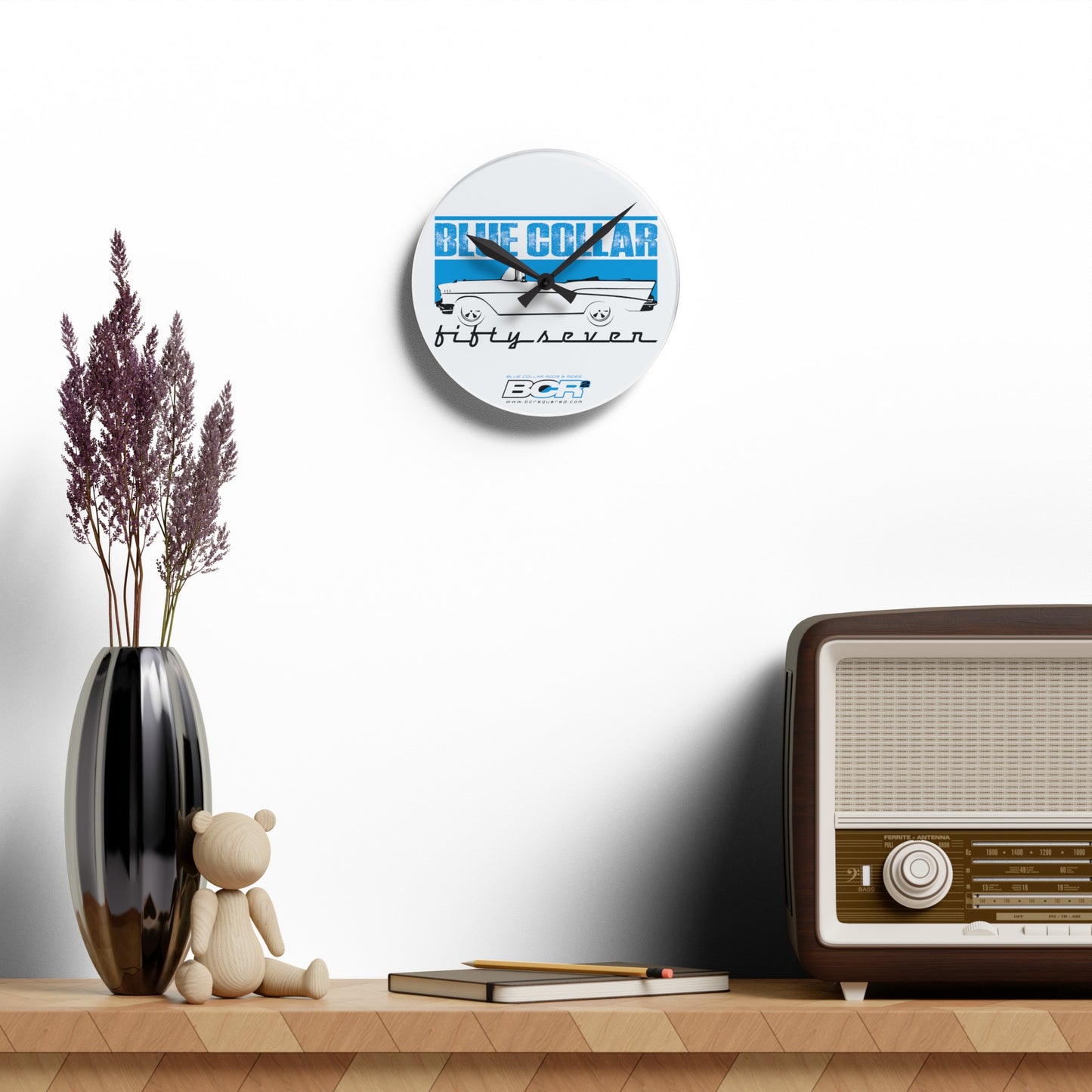 Blue Collar Fifty Seven Wall Clock