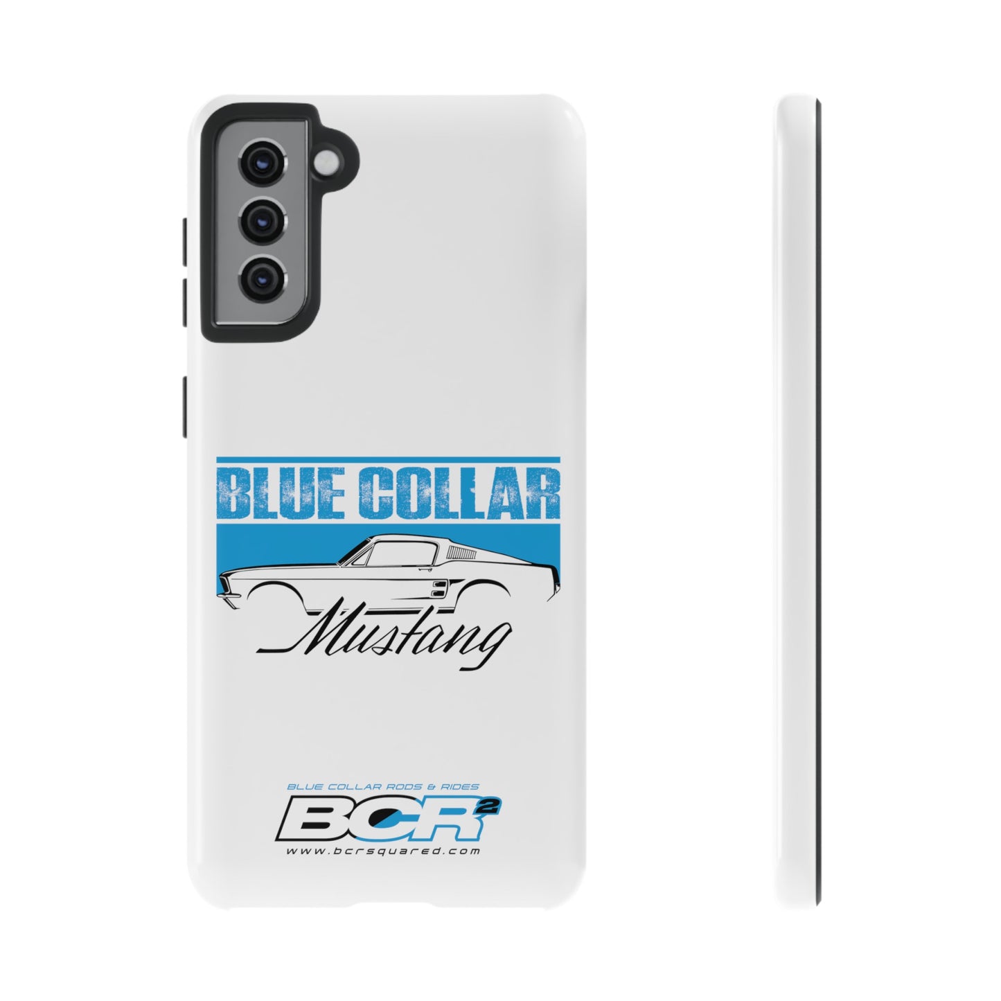 Blue Collar Mustang White Phone Case