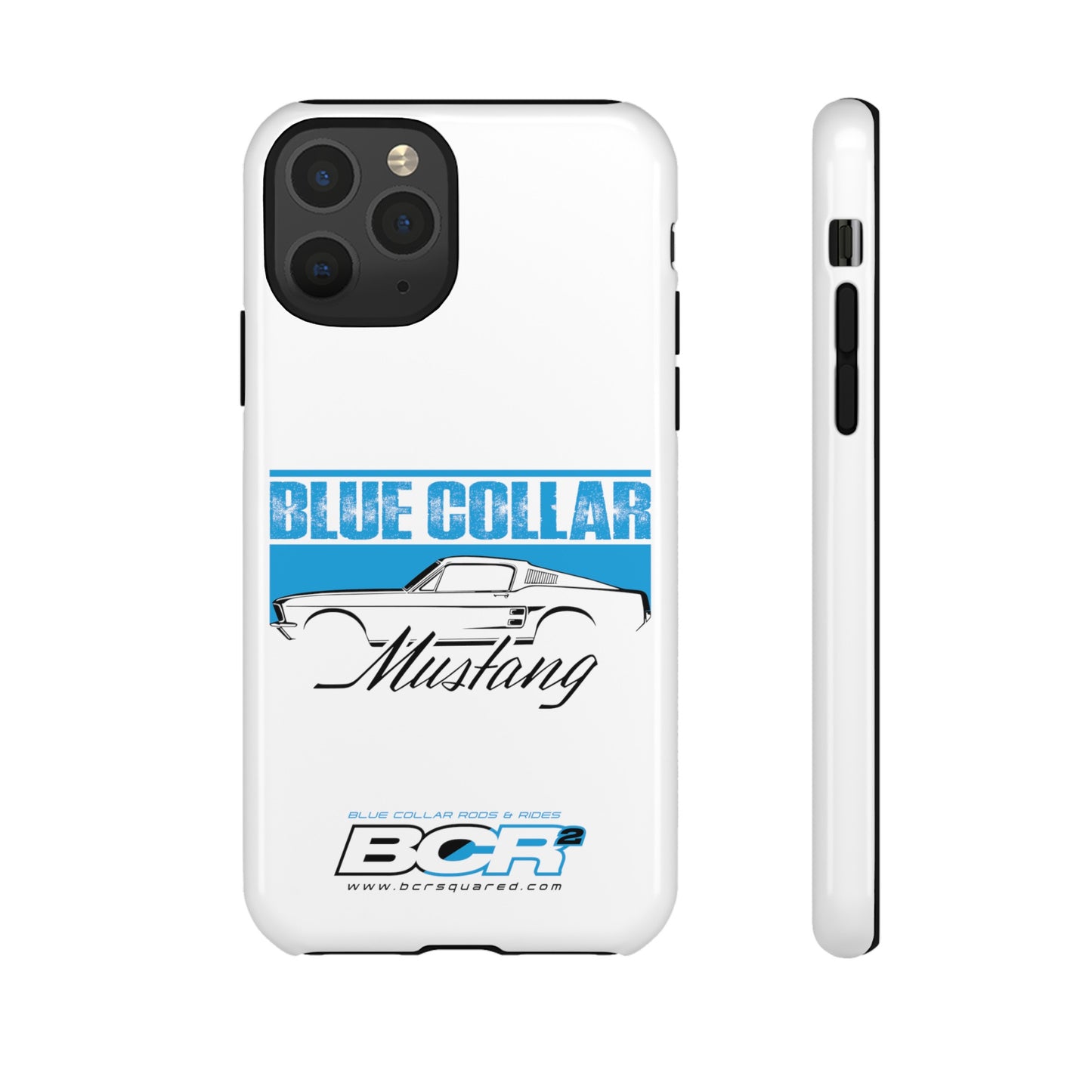 Blue Collar Mustang White Phone Case