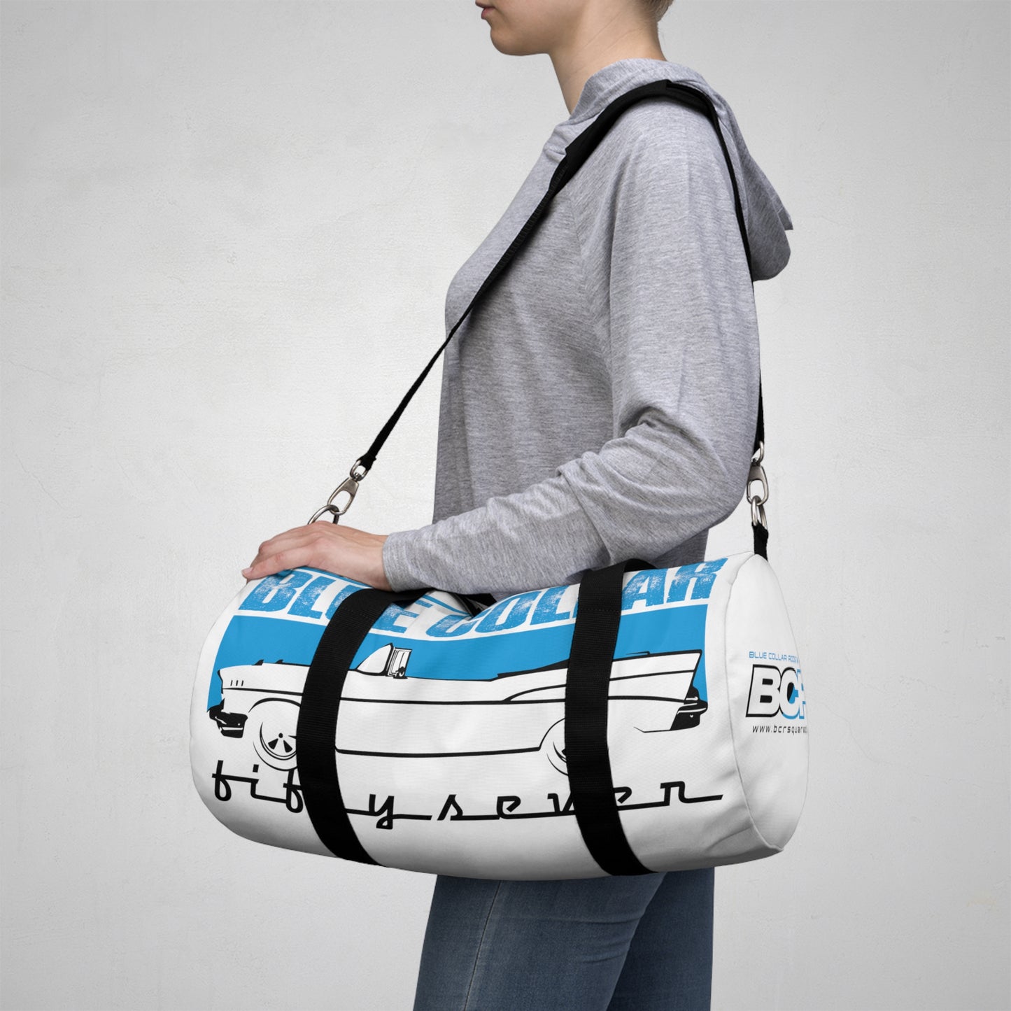 Blue Collar Fifty Seven White Duffel Bag