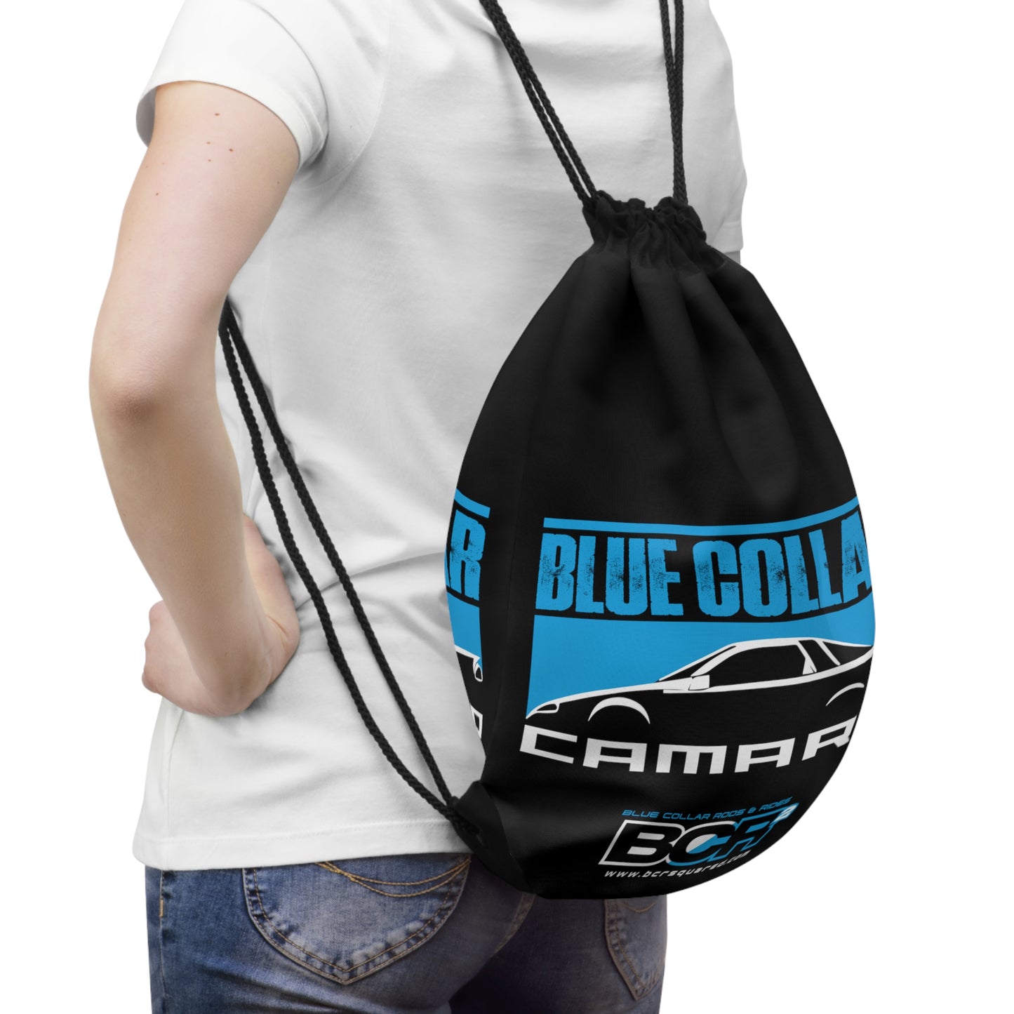 Blue Collar 4th Gen Camaro Black Drawstring Bag