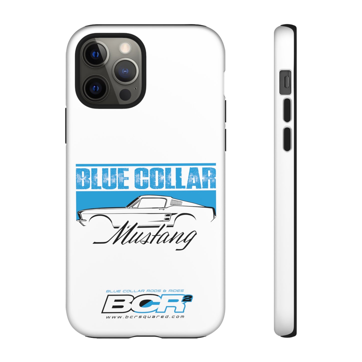 Blue Collar Mustang White Phone Case