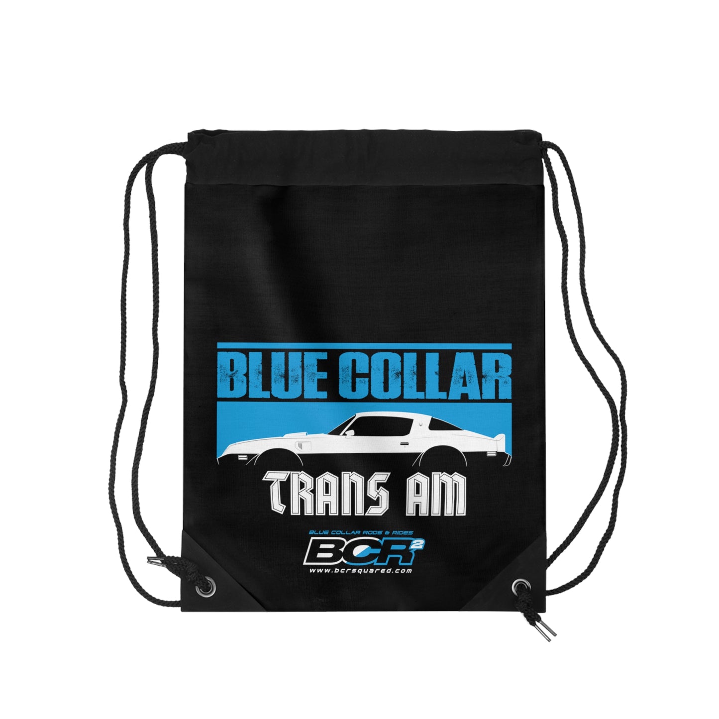 Blue Collar Trans Am Black Drawstring Bag