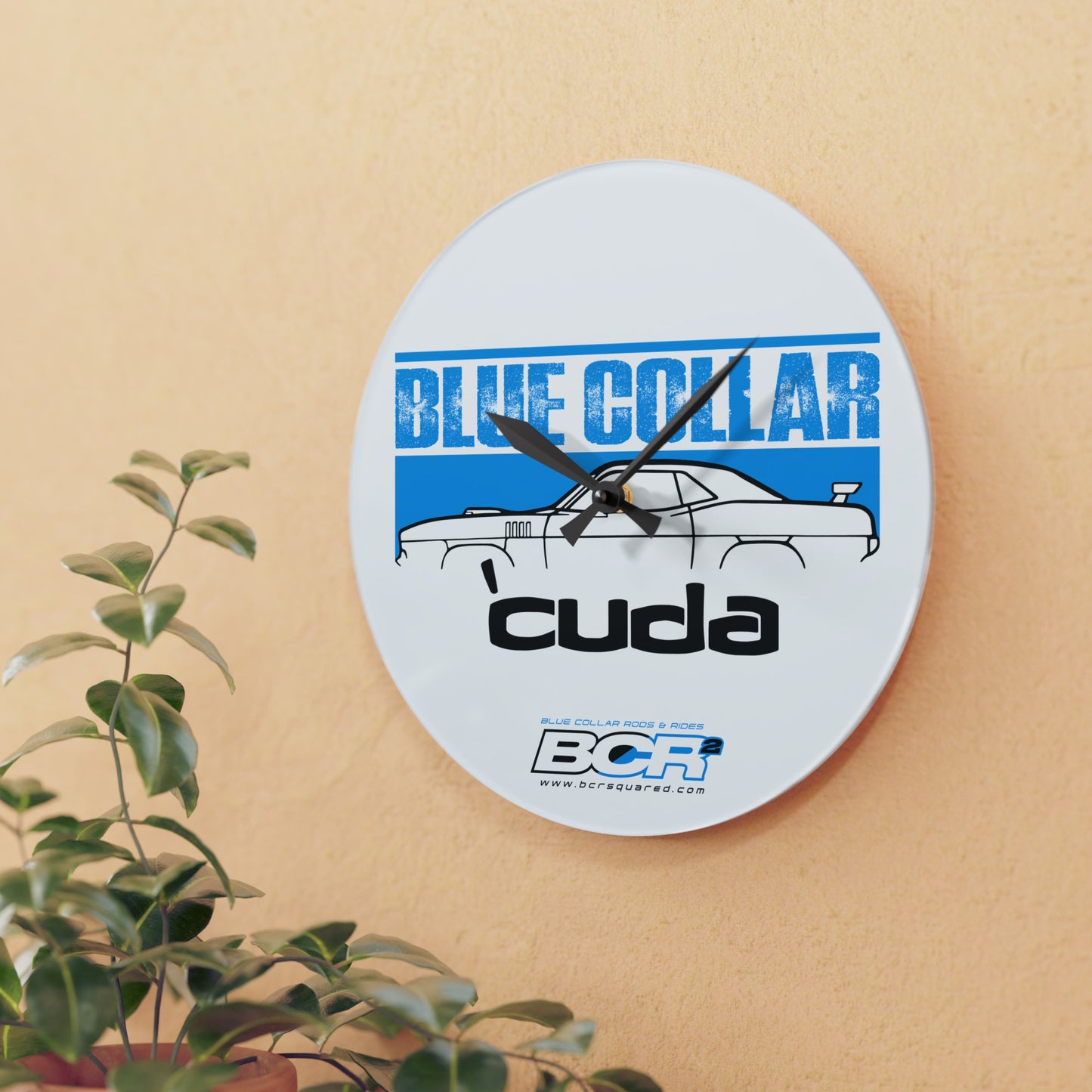 Blue Collar 'Cuda Wall Clock