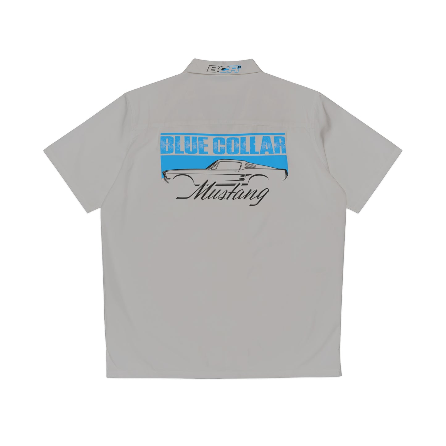 Blue Collar Mustang Gray Hawaiian Shirt