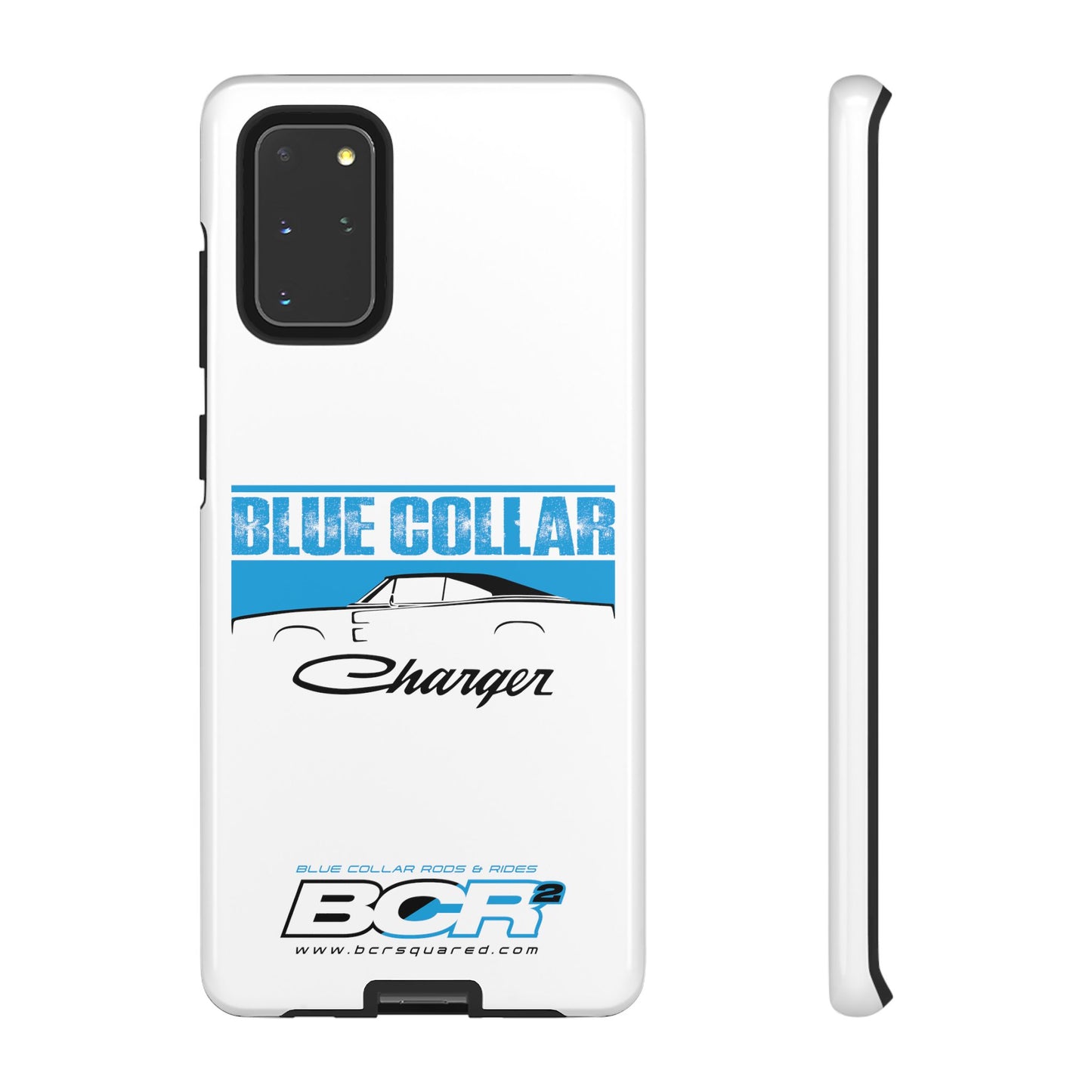 Blue Collar Charger White Phone Cases