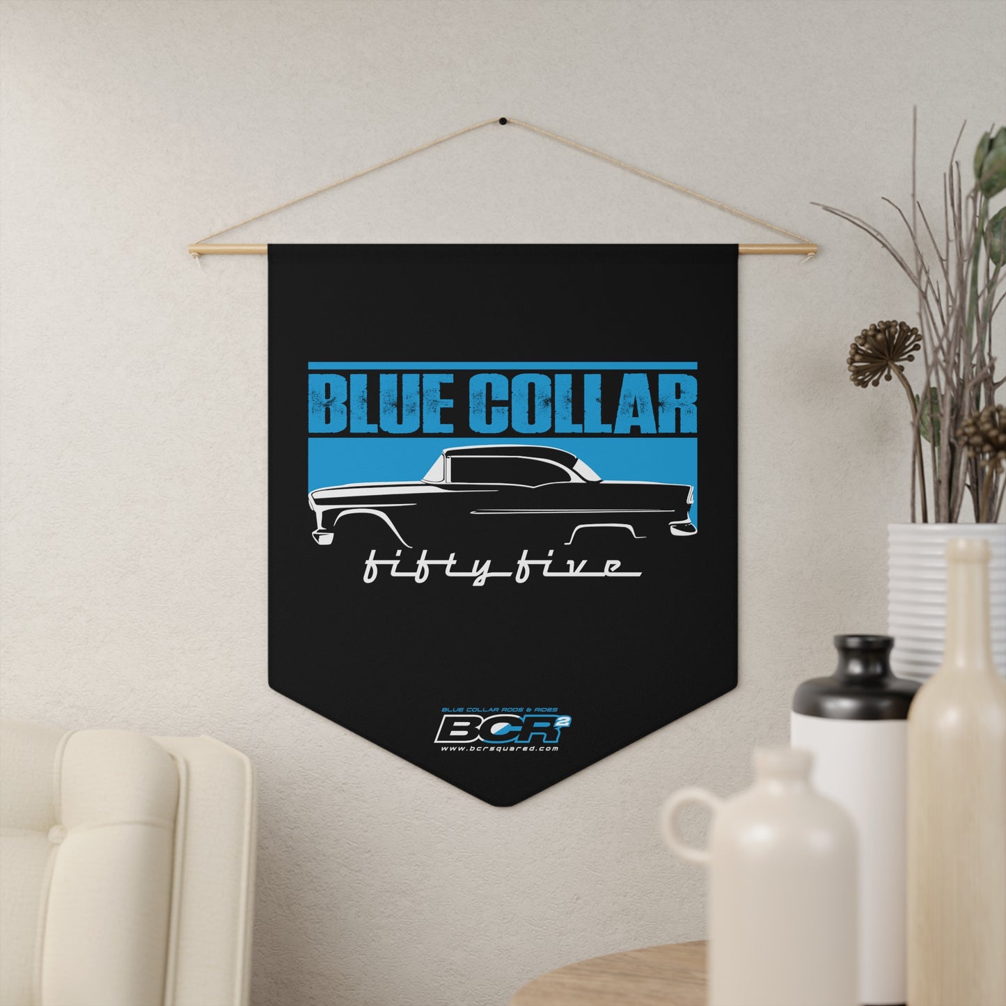 Blue Collar Fifty Five Pennant Banner