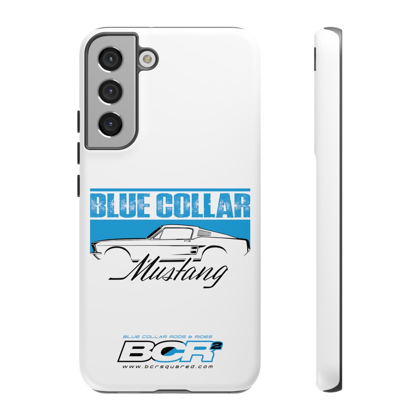 Blue Collar Mustang White Phone Case