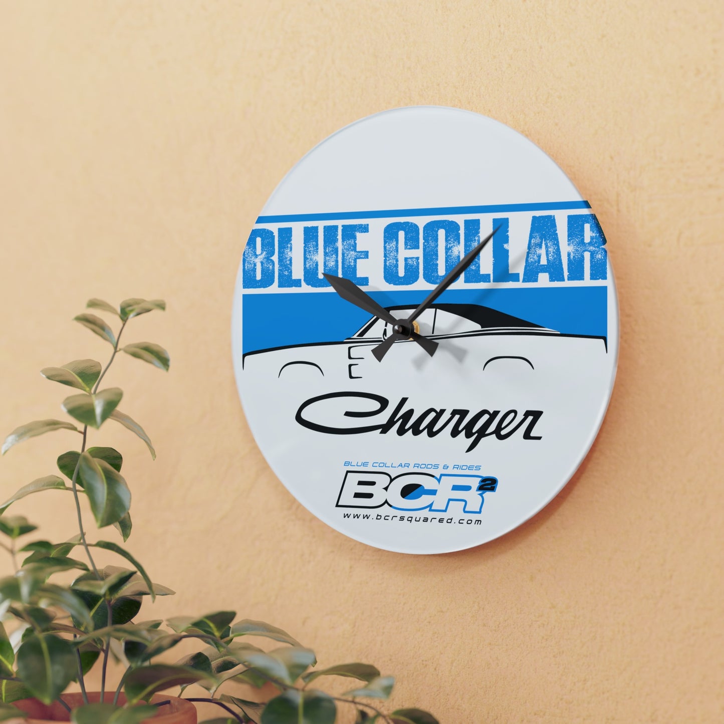 Blue Collar Charger Wall Clock