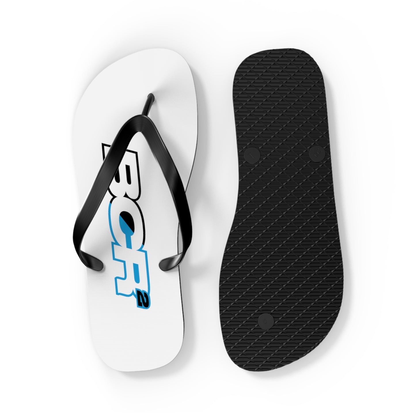 BCR Squared White Flip Flops