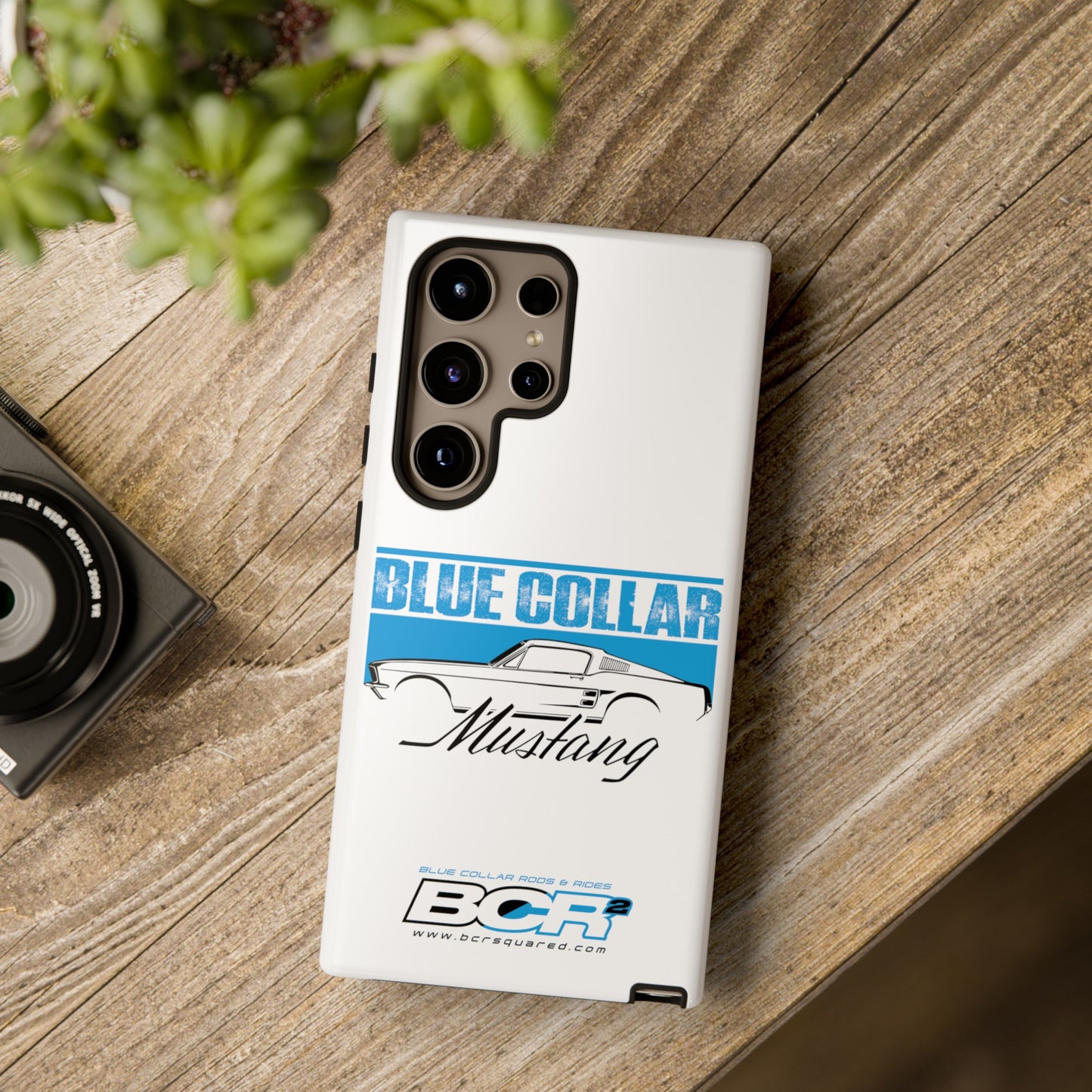 Blue Collar Mustang White Phone Case