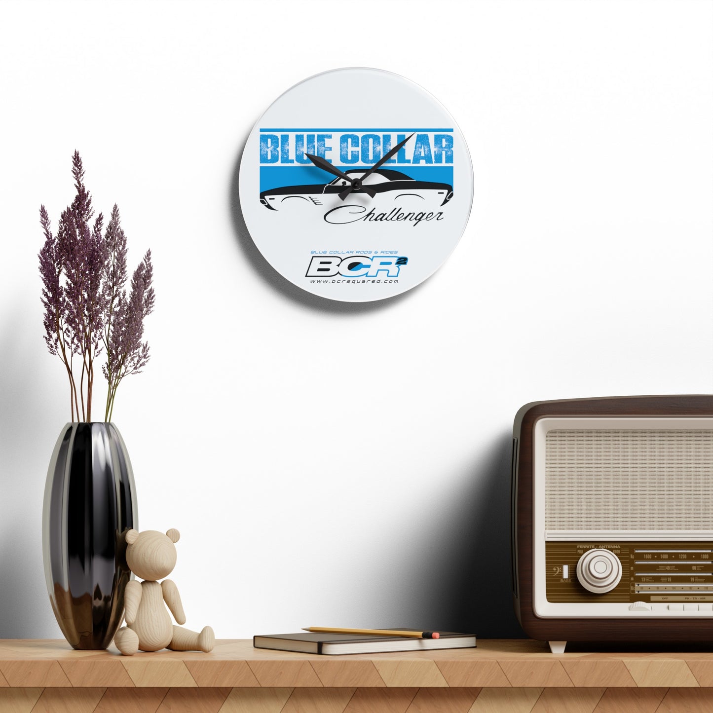 Blue Collar Challenger Wall Clock