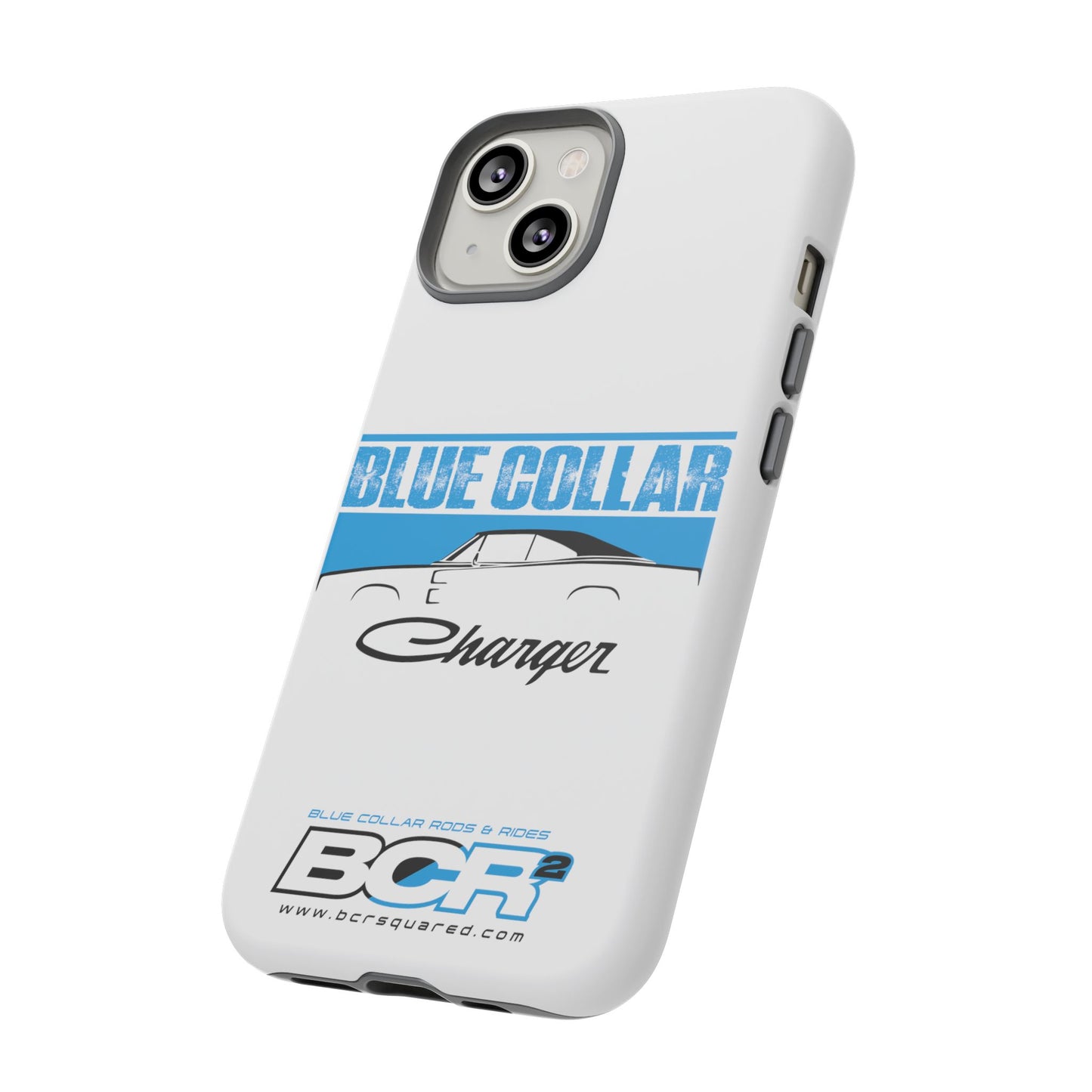 Blue Collar Charger White Phone Cases