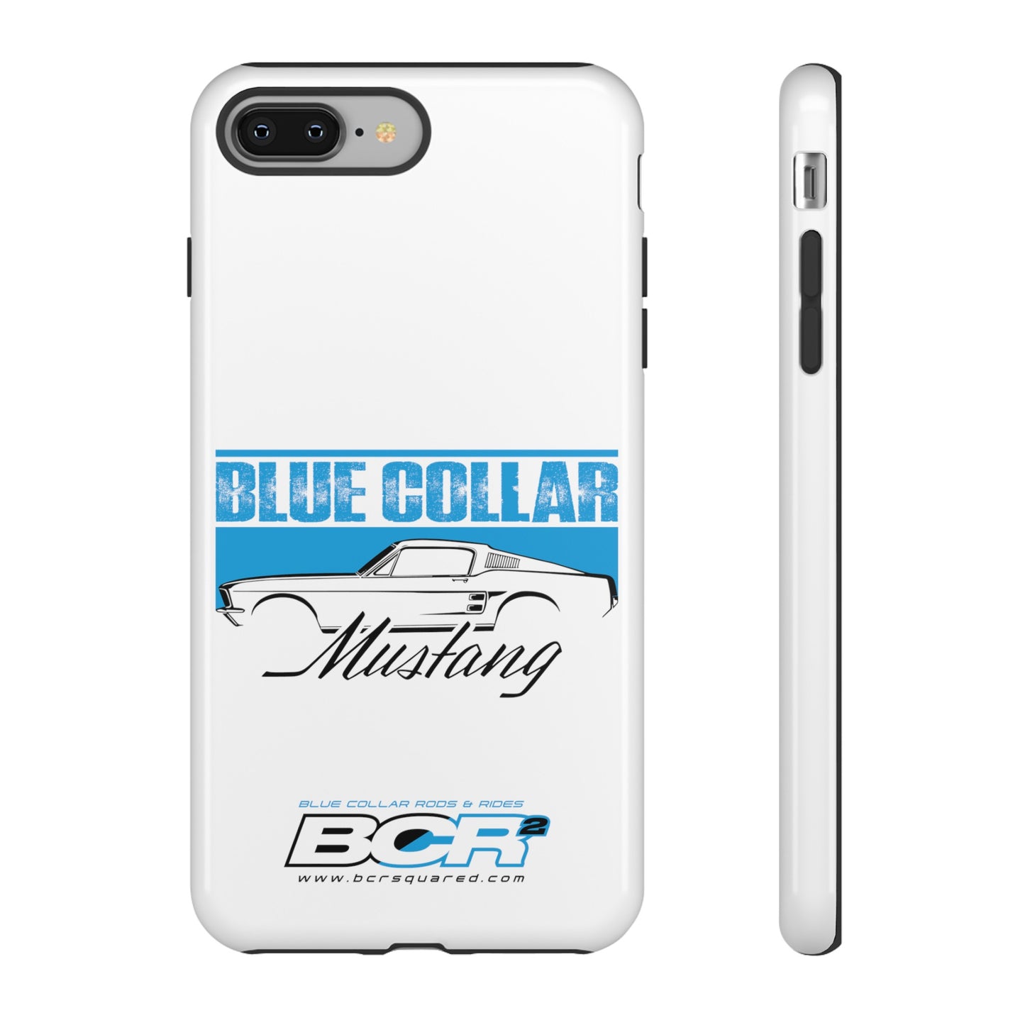 Blue Collar Mustang White Phone Case