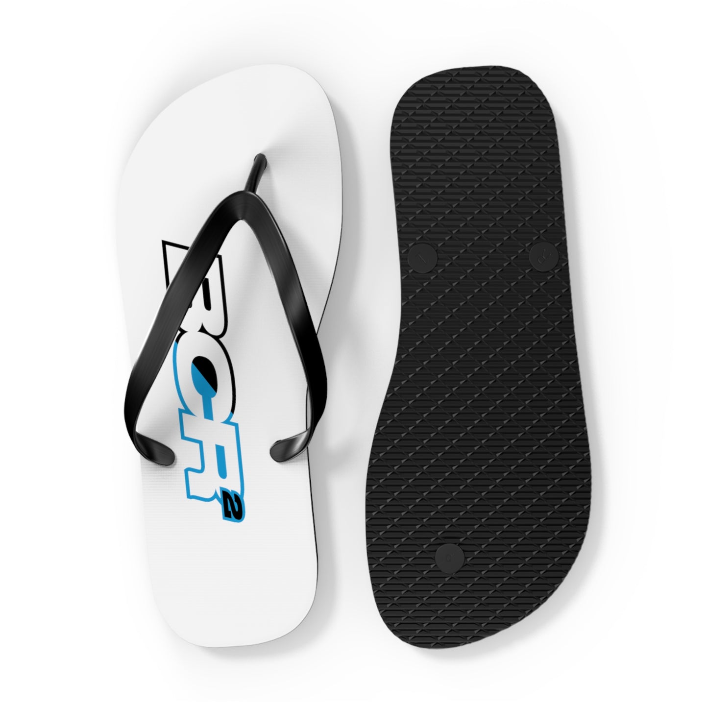 BCR Squared White Flip Flops